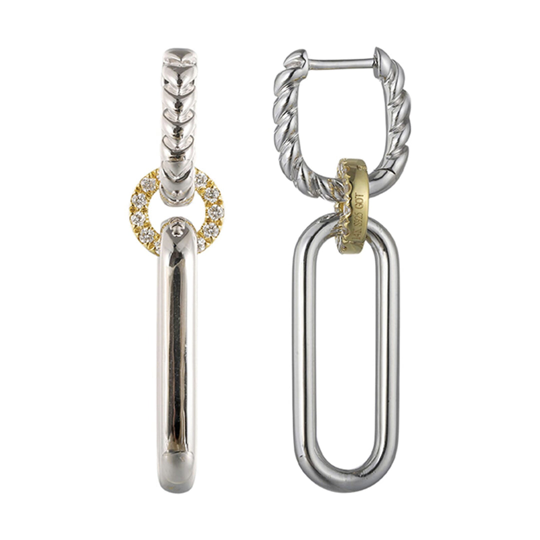 Gold Silver White Yellow Diamond 1/4Ctw Earring