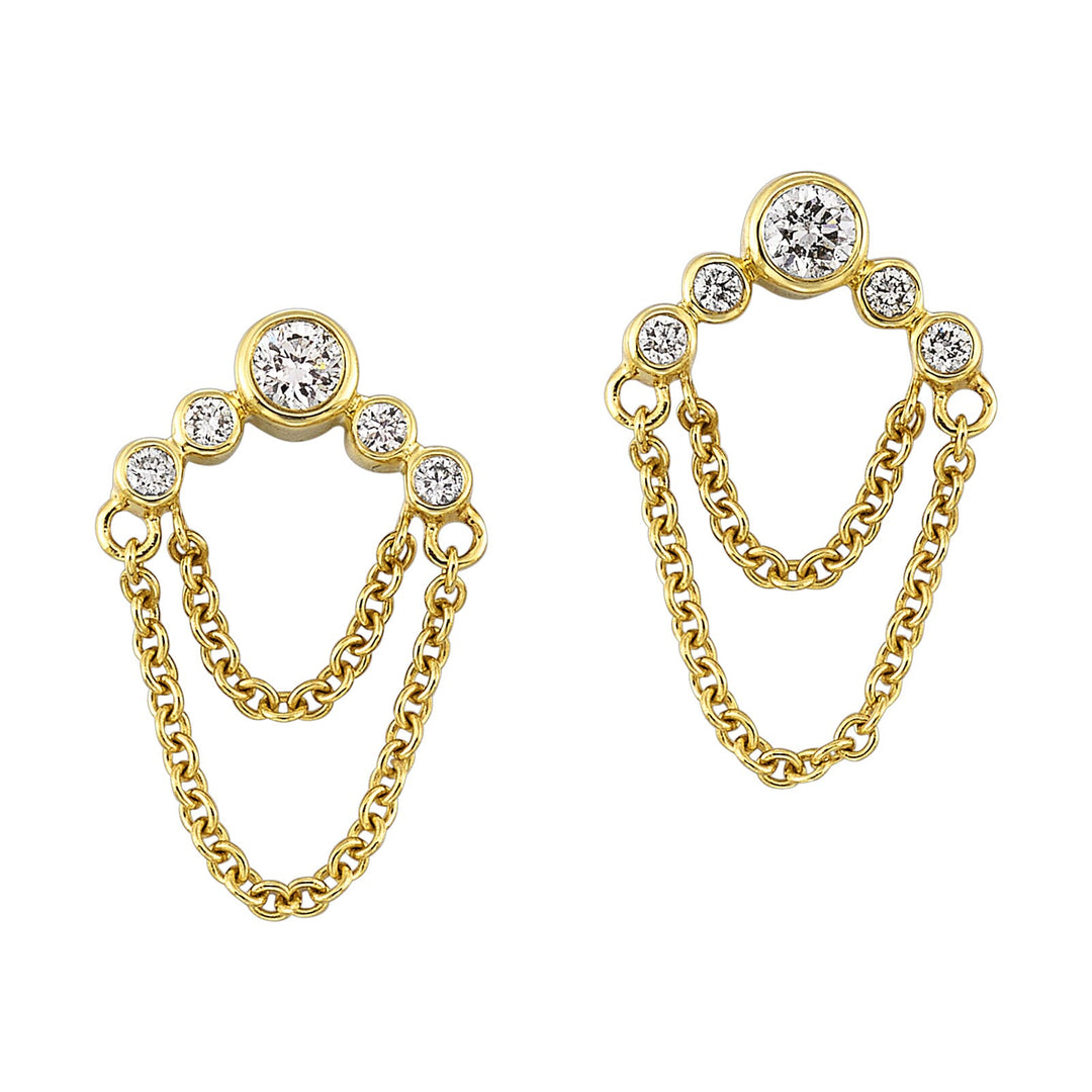14Kt Yellow Gold Diamond 1/5Ctw Earring