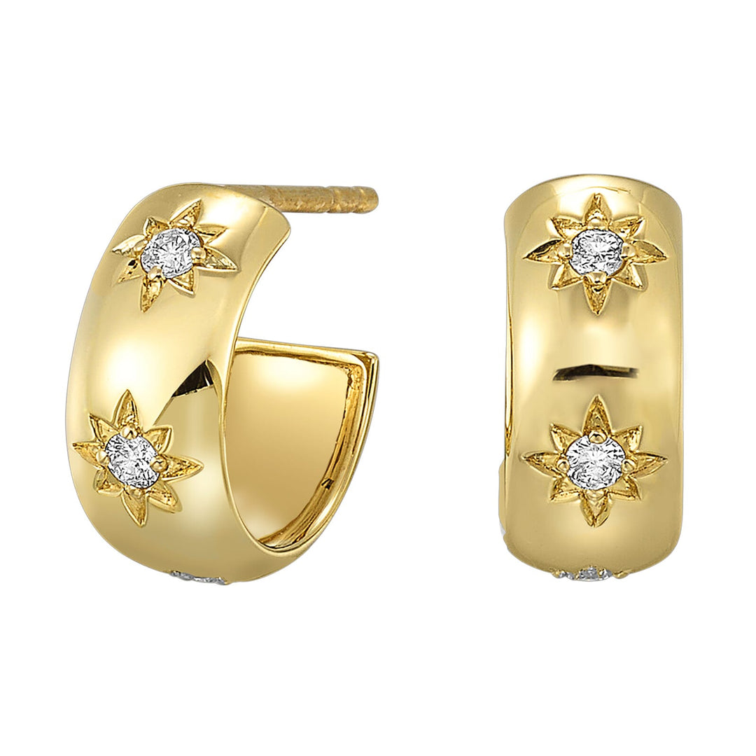 14Kt Yellow Gold Diamond 1/8Ctw Earring