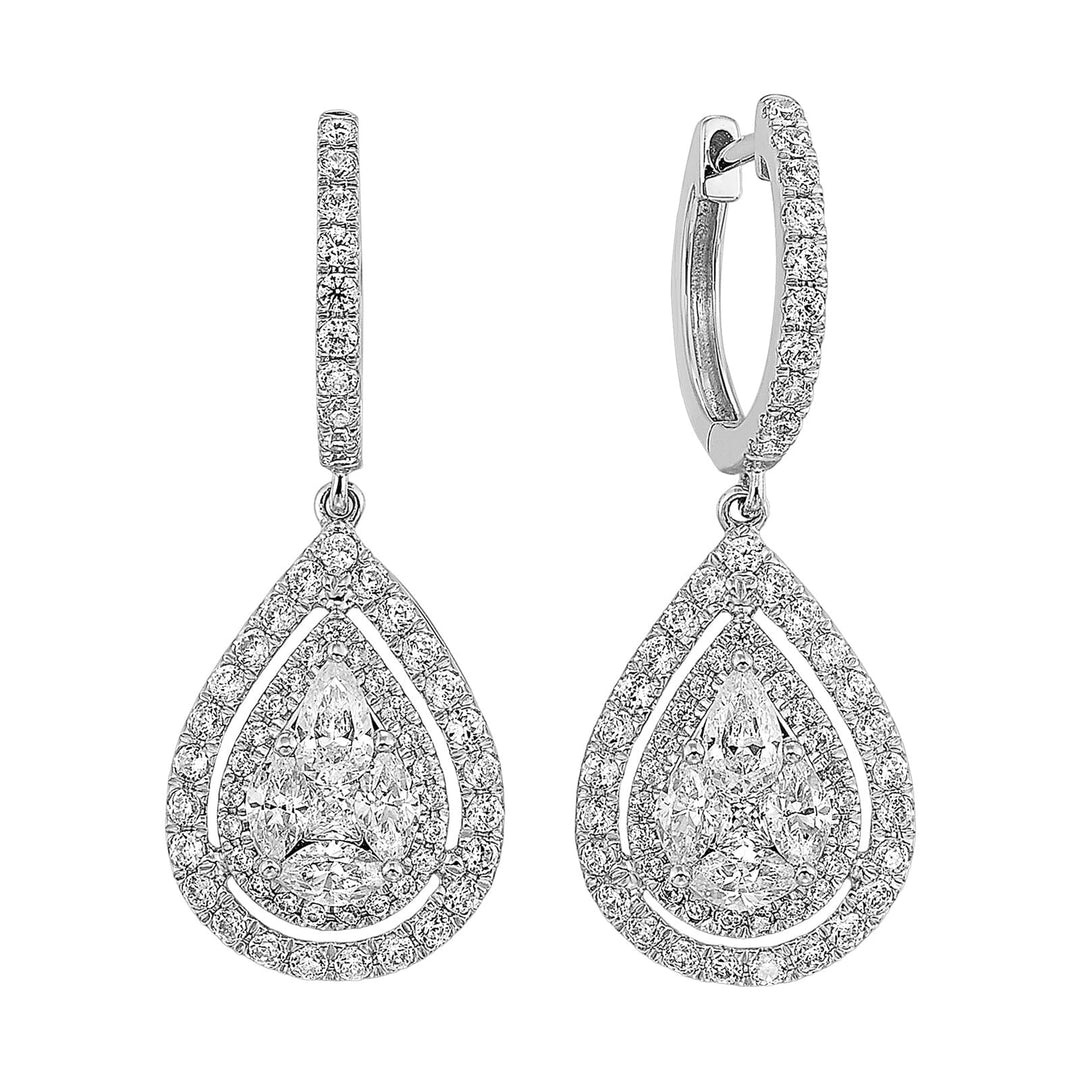 14Kt White Gold Diamond 1 1/4Ctw Earring