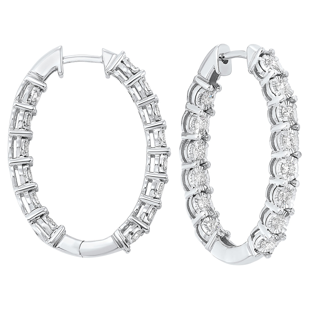 14Kt White Gold Diamond 1Ctw Earring