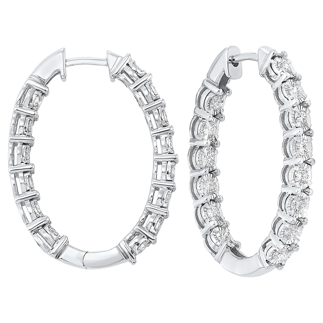 14Kt White Gold Diamond 1Ctw Earring