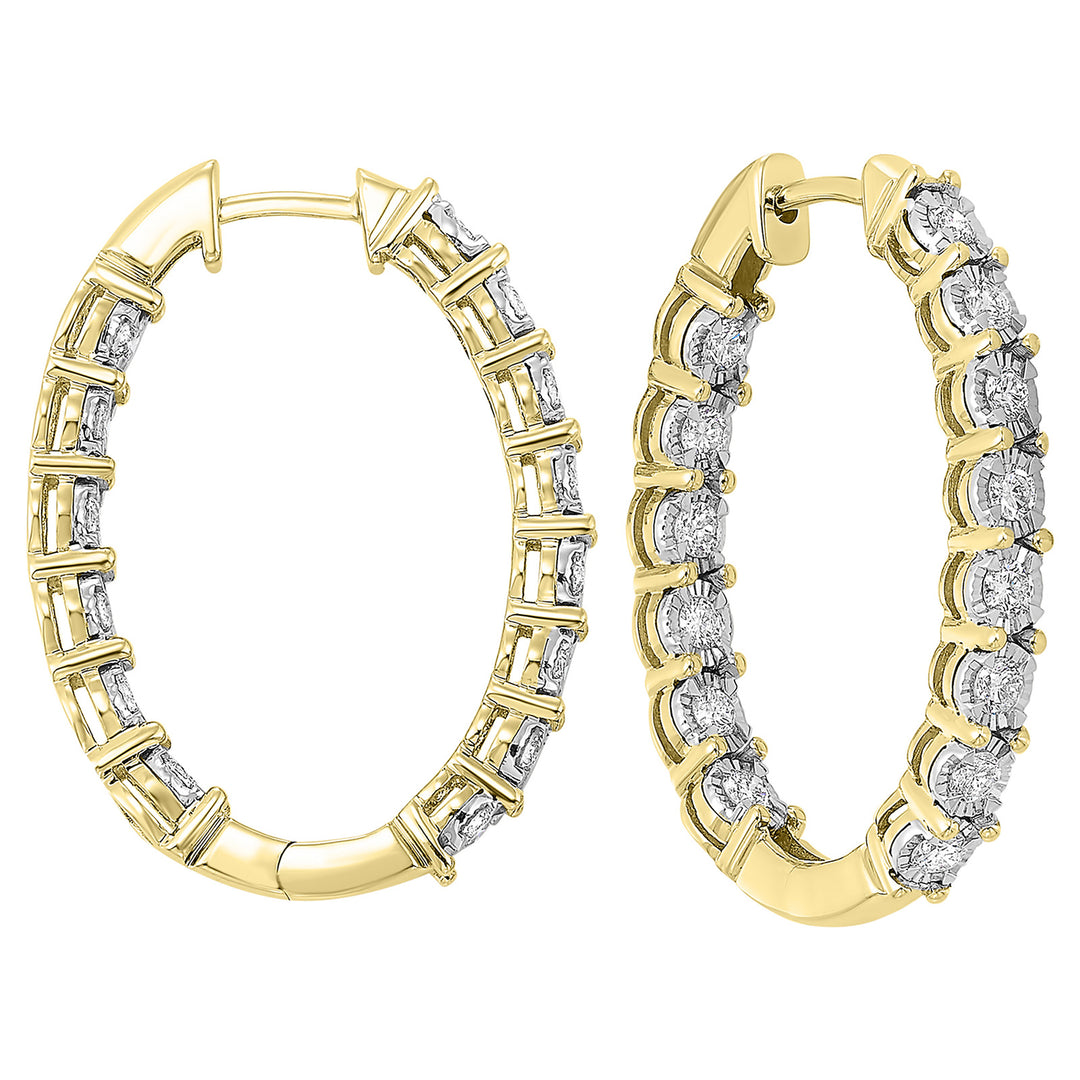 14Kt Yellow Gold Diamond 1Ctw Earring