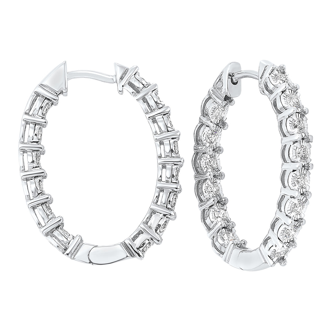 14Kt White Gold Diamond 3/4Ctw Earring