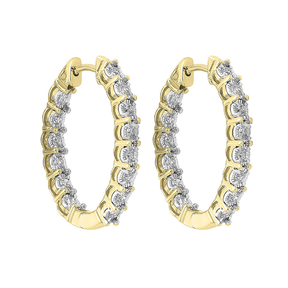 14Kt Yellow Gold Diamond 3/4Ctw Earring