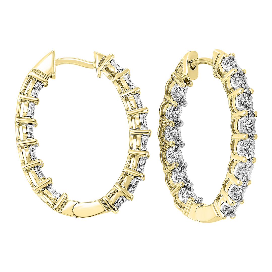 14Kt Yellow Gold Diamond 3/4Ctw Earring