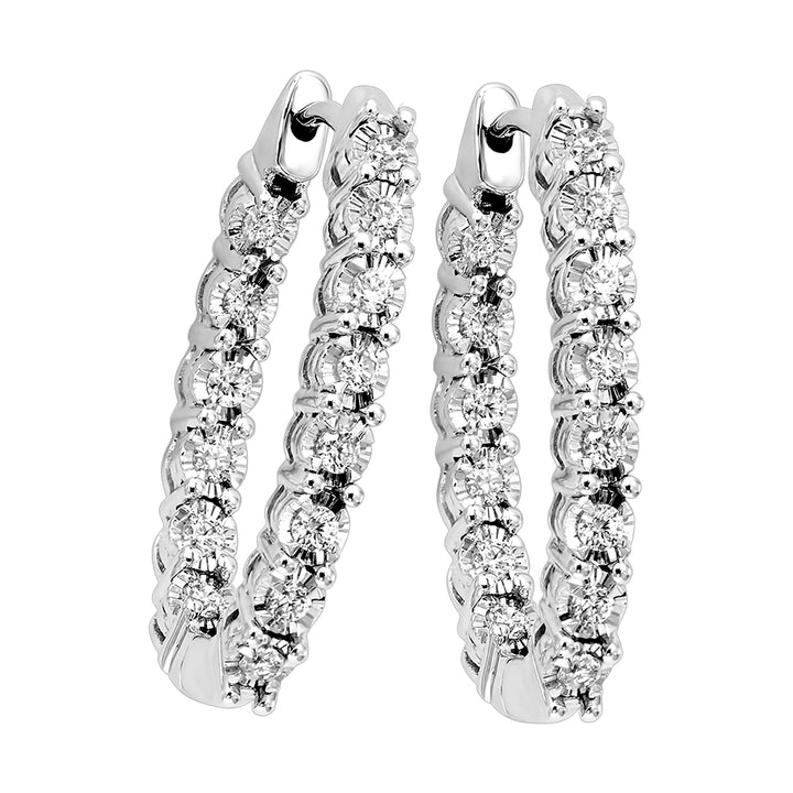 14Kt White Gold Diamond 1/2Ctw Earring
