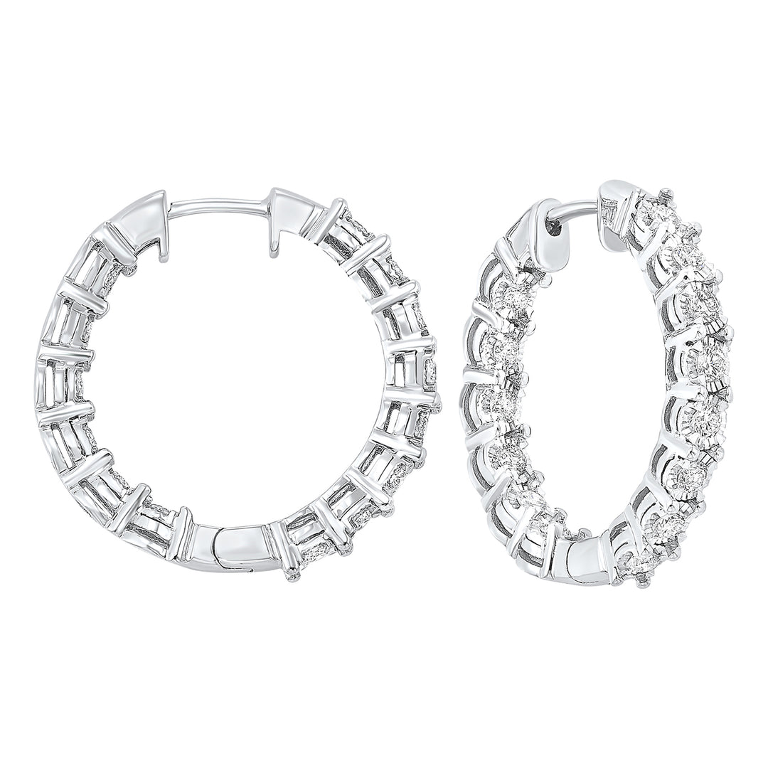 14Kt White Gold Diamond 3/4Ctw Earring