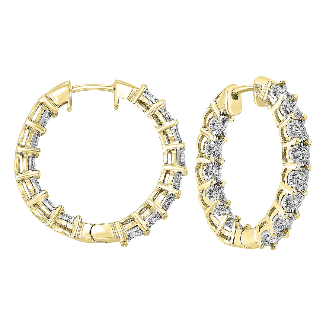 14Kt Yellow Gold Diamond 3/4Ctw Earring