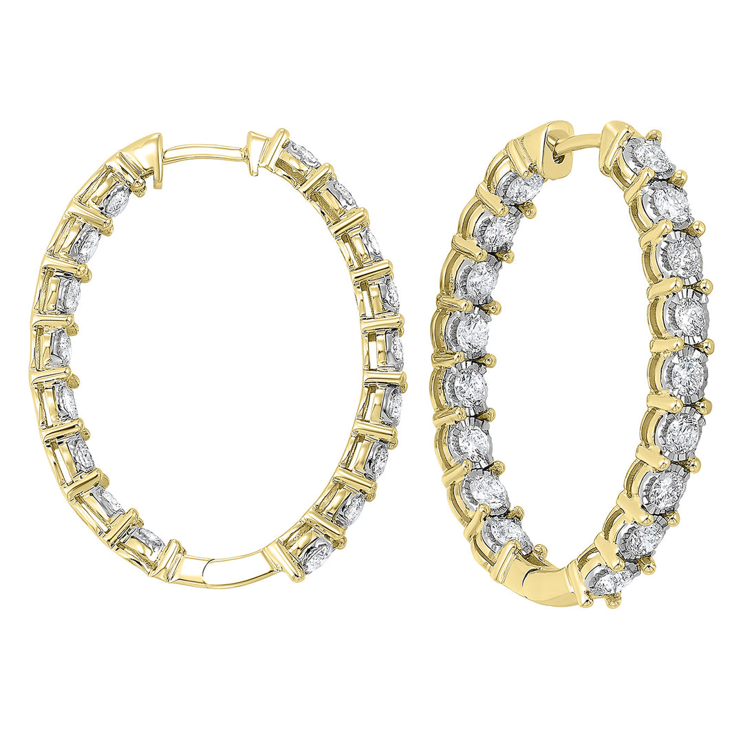14Kt Yellow Gold Diamond 3Ctw Earring