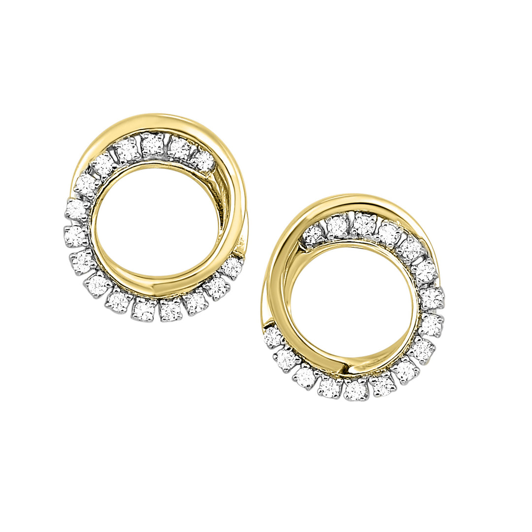 10Kt Yellow Gold Diamond 1/6Ctw Earring