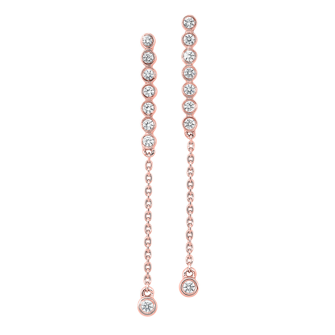 14Kt Rose Gold Diamond 1/5Ctw Earring