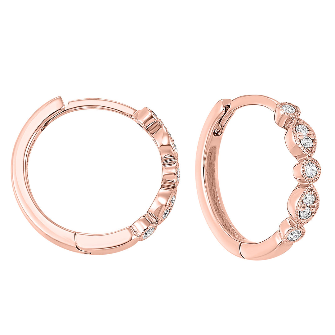 14Kt Rose Gold Diamond 1/7Ctw Earring