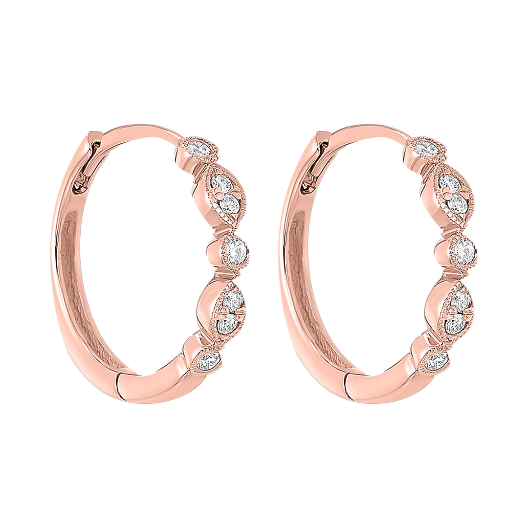 14Kt Rose Gold Diamond 1/6Ctw Earring