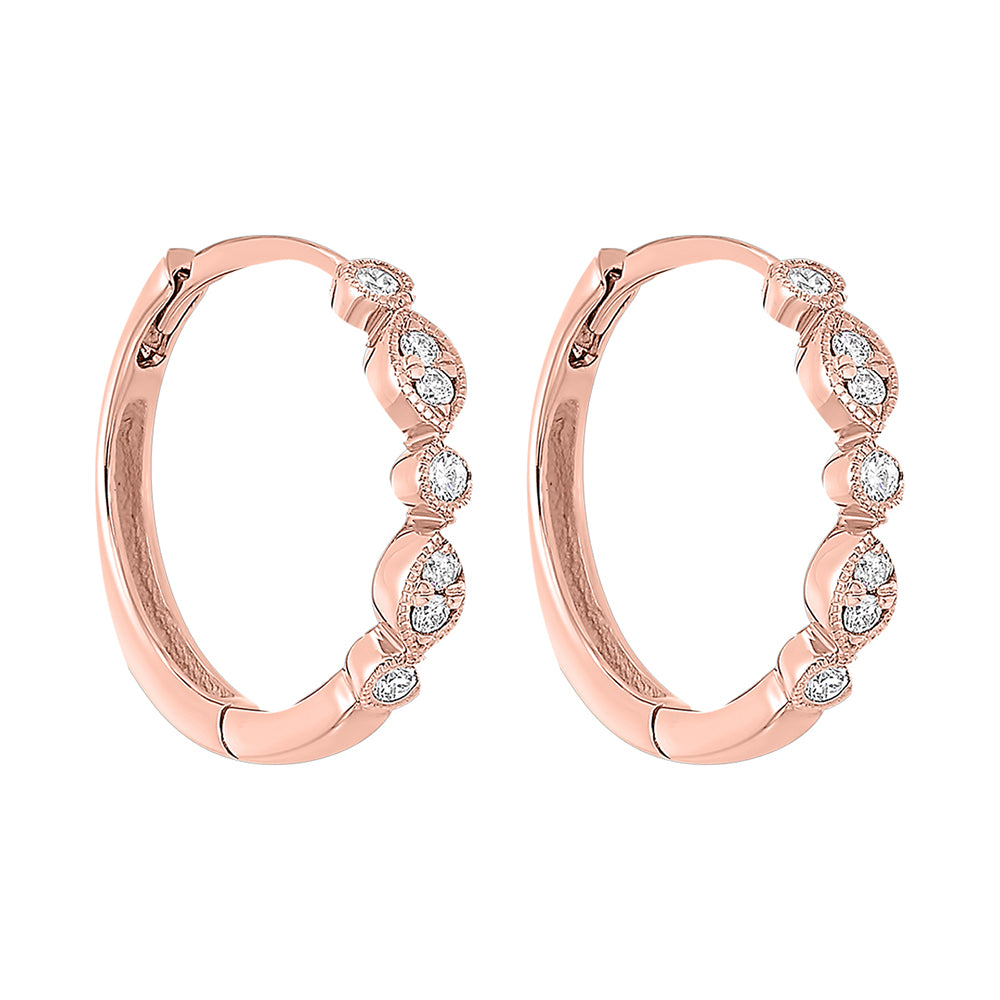 14Kt Rose Gold Diamond 1/7Ctw Earring