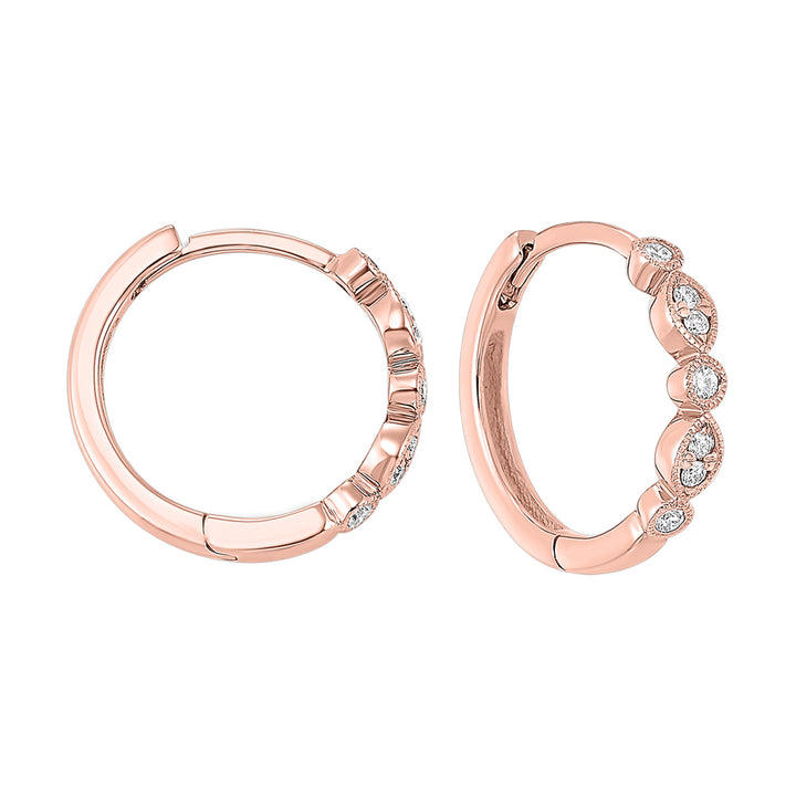 14Kt Rose Gold Diamond 1/7Ctw Earring