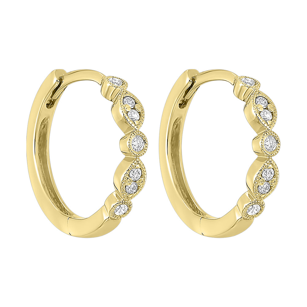 14Kt Yellow Gold Diamond 1/6Ctw Earring