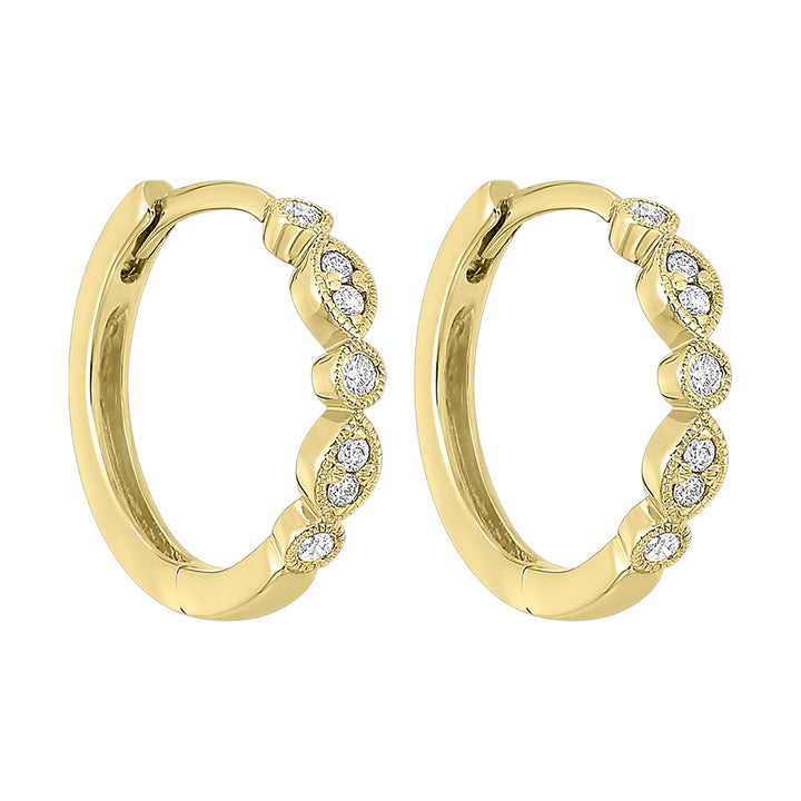 14Kt Yellow Gold Diamond 1/6Ctw Earring