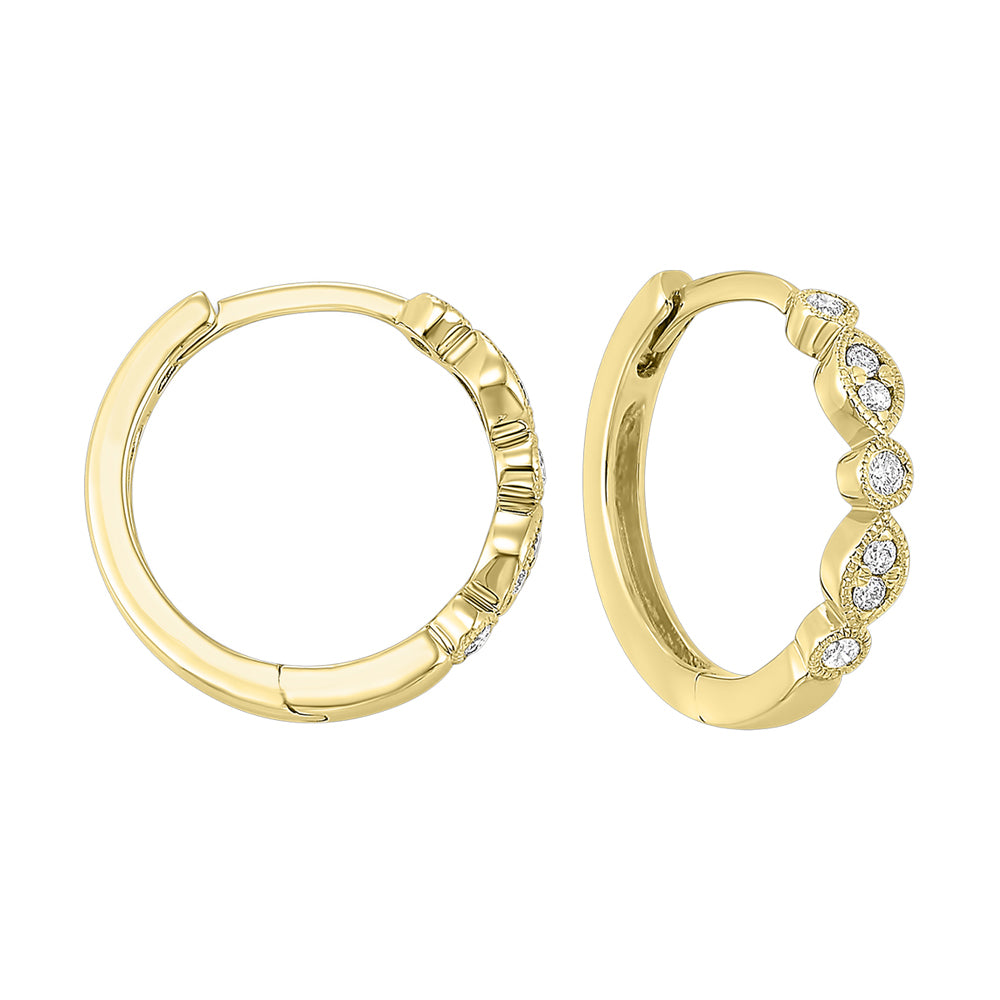 14Kt Yellow Gold Diamond 1/6Ctw Earring