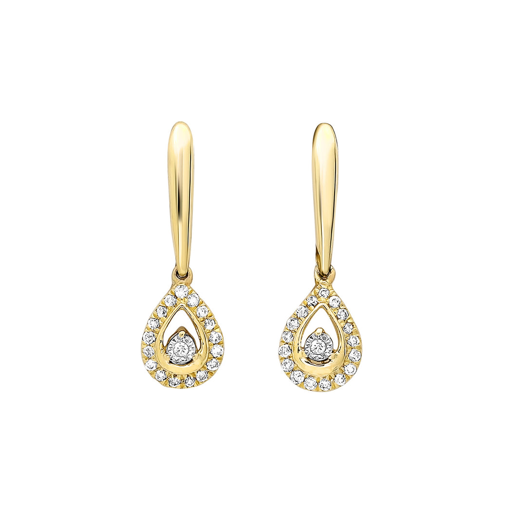 14Kt Yellow Gold Diamond 1/10Ctw Earring