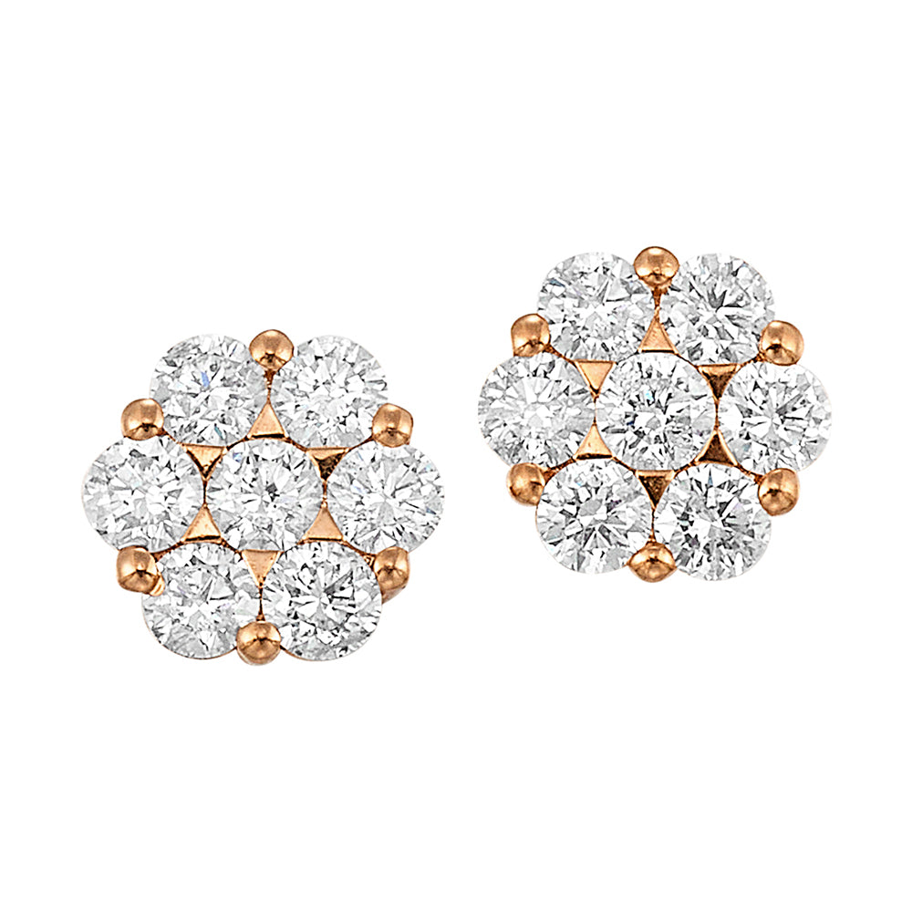 14Kt Rose Gold Diamond 1/3Ctw Earring