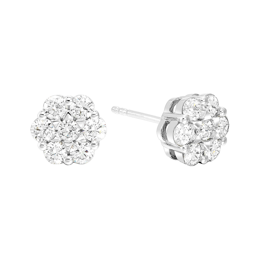 14Kt White Gold Diamond 3/4Ctw Earring