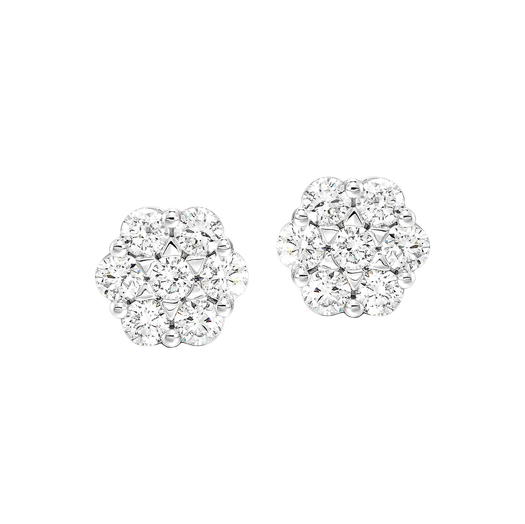 14Kt White Gold Diamond 3/4Ctw Earring
