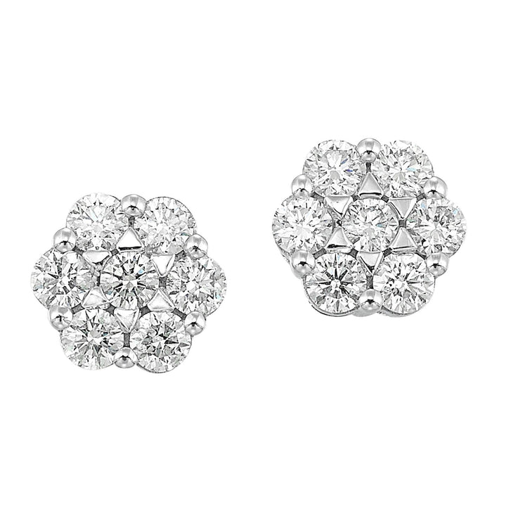 14Kt White Gold Diamond 1Ctw Earring