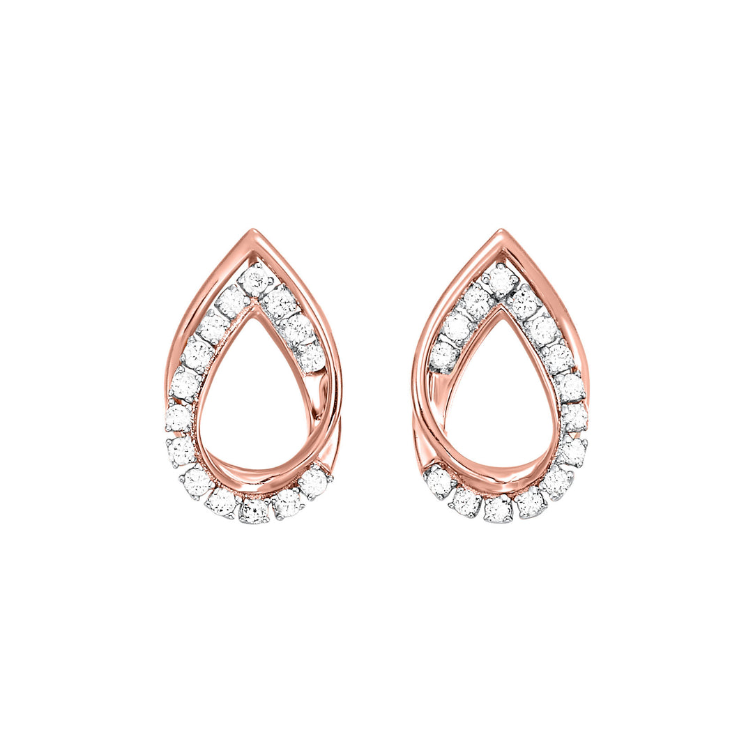 10Kt Rose Gold Diamond 1/6Ctw Earring