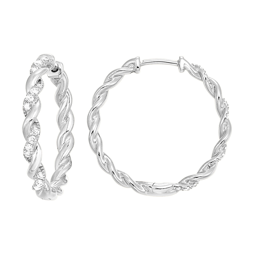 10Kt White Gold Diamond 1/4Ctw Earring