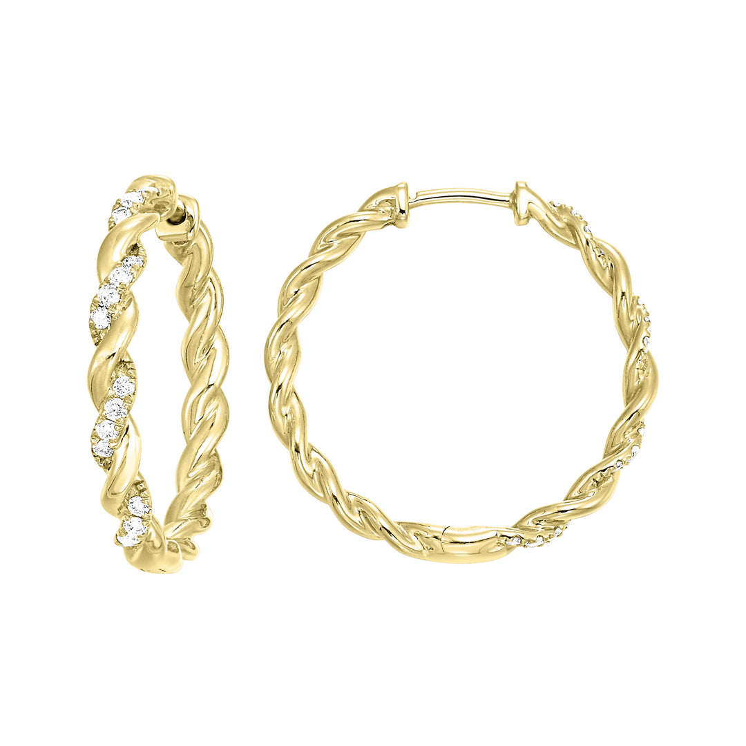 10Kt Yellow Gold Diamond 1/4Ctw Earring