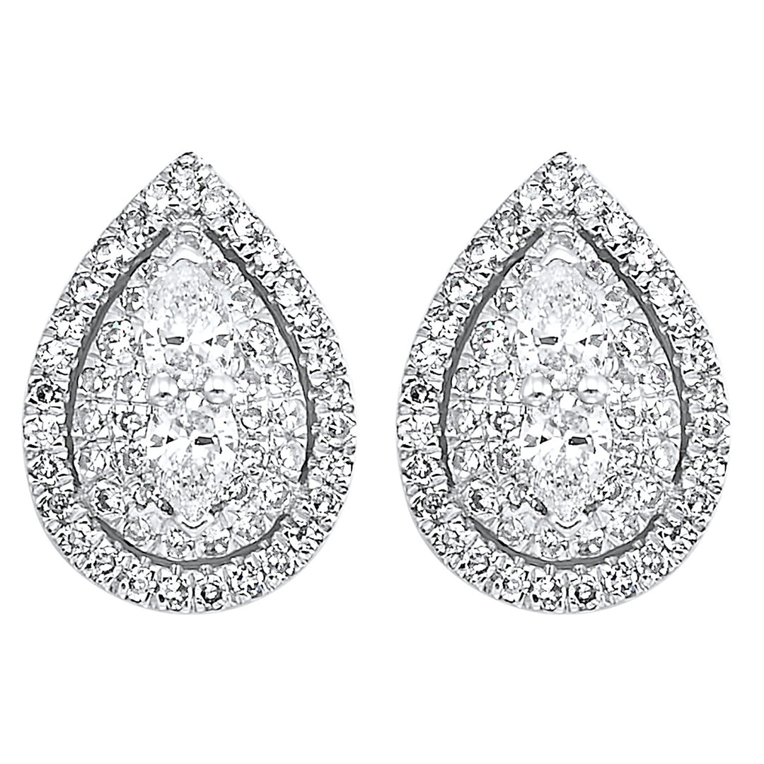 Silver Diamond 1/3Ctw Earring