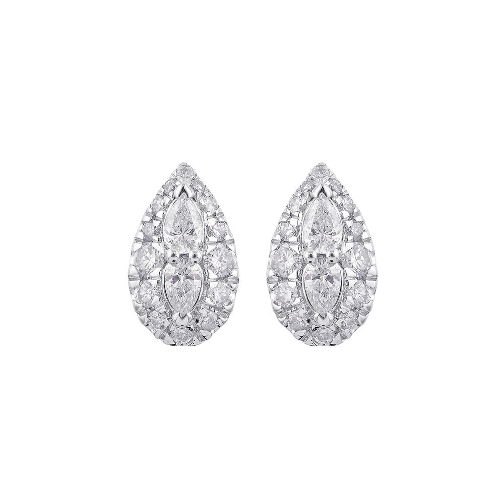 14Kt White Gold Diamond 1/2Ctw Earring