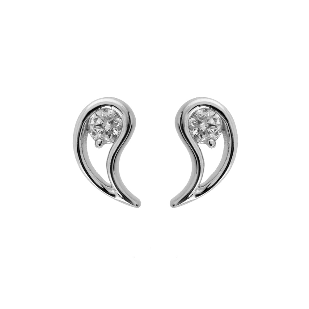 Silver Diamond 1/10Ctw Earring