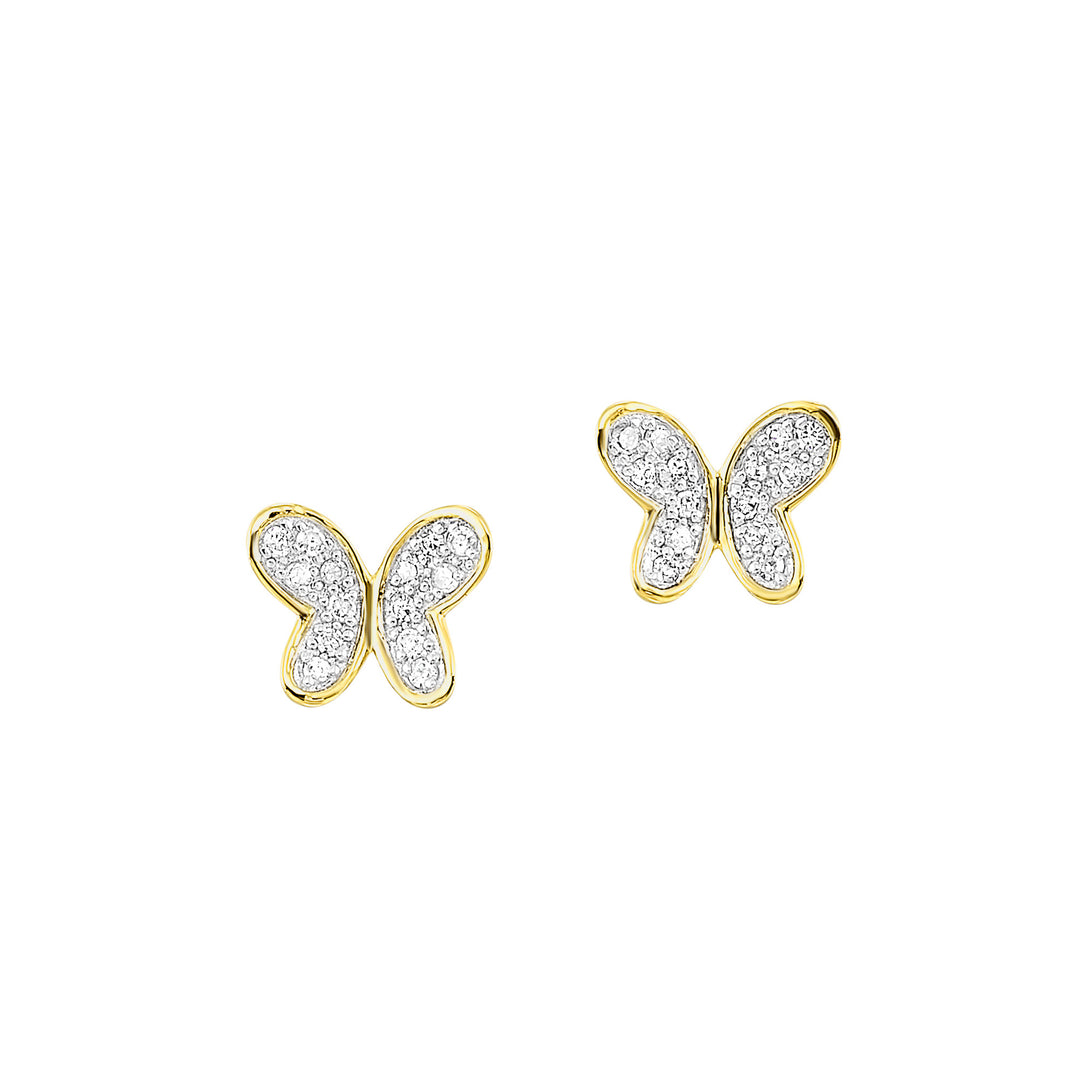 10Kt Yellow Gold Diamond 1/12Ctw Earring