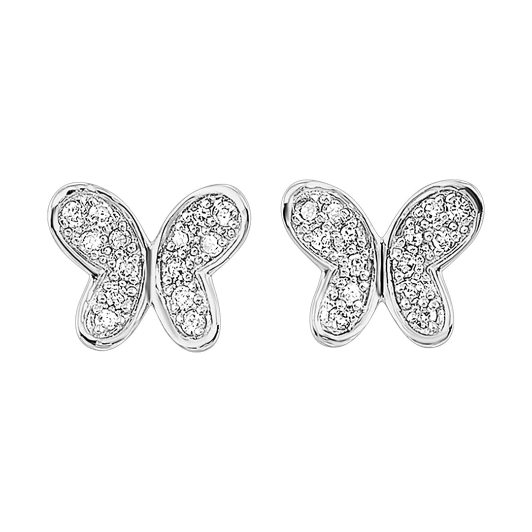 14Kt White Gold Diamond 1/12Ctw Earring