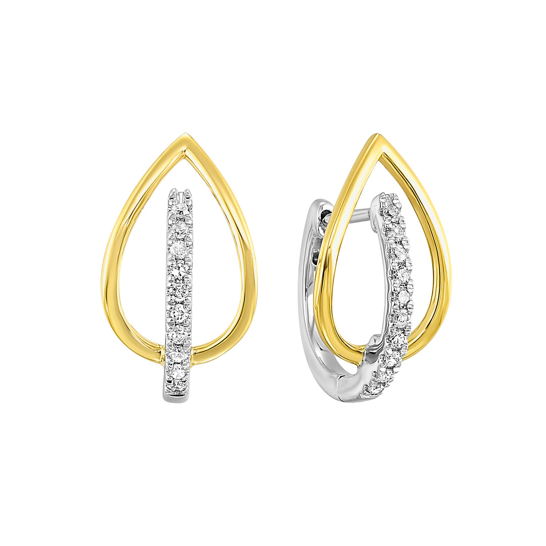 10Kt White Yellow Gold Diamond 1/8Ctw Earring