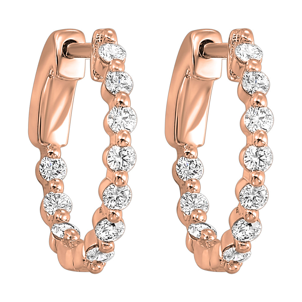 14Kt Rose Gold Diamond 1/2Ctw Earring