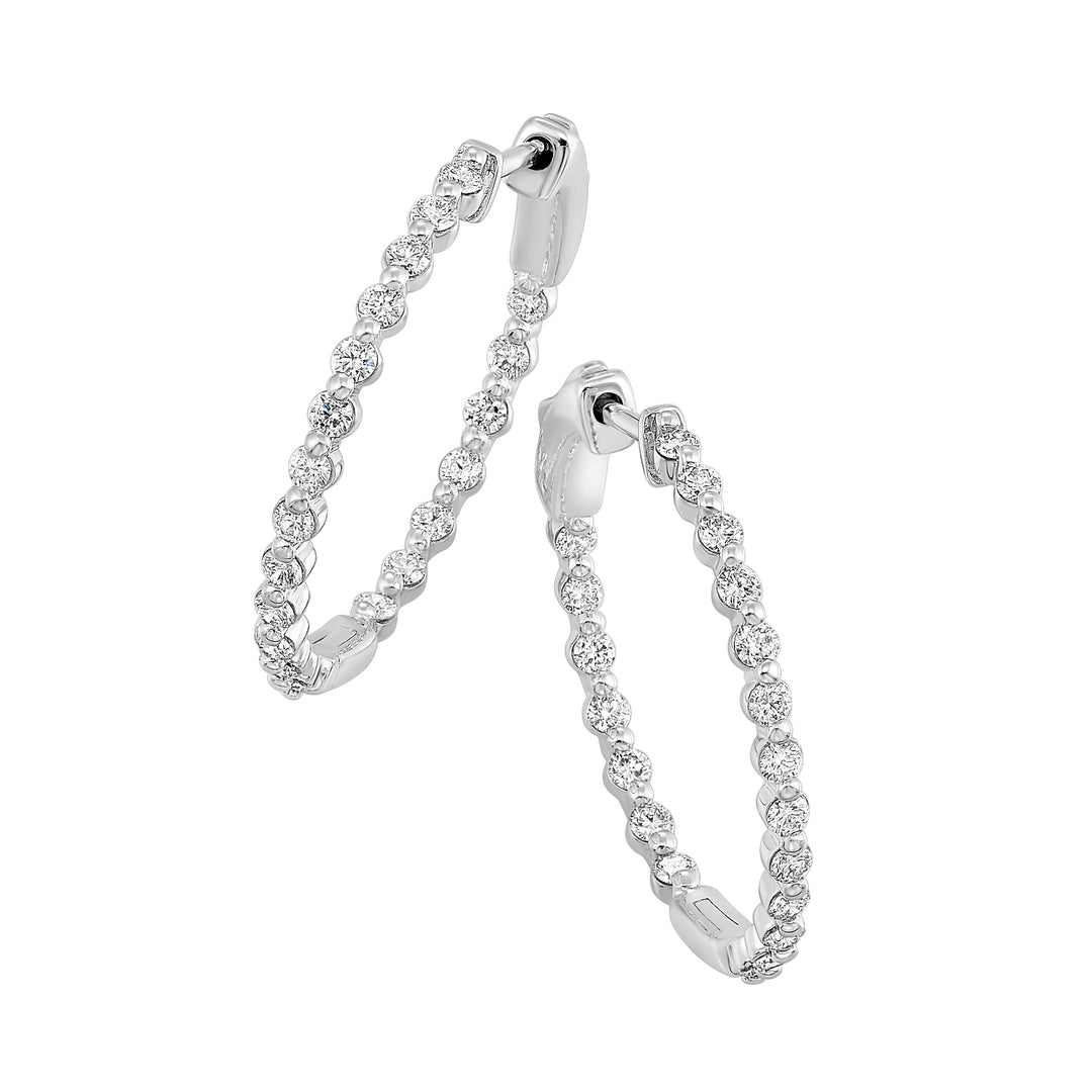14Kt White Gold Diamond 1Ctw Earring