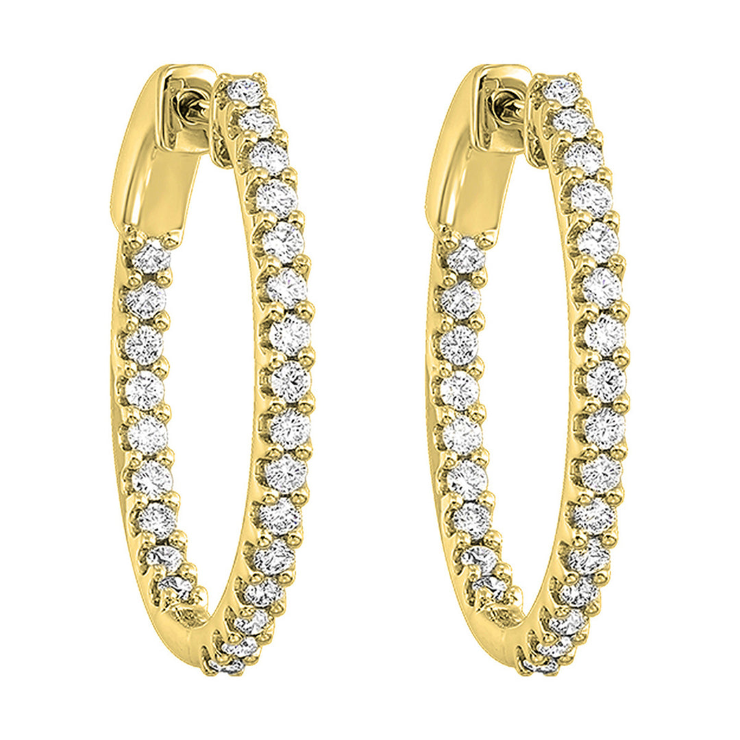 14Kt Yellow Gold Diamond 1Ctw Earring