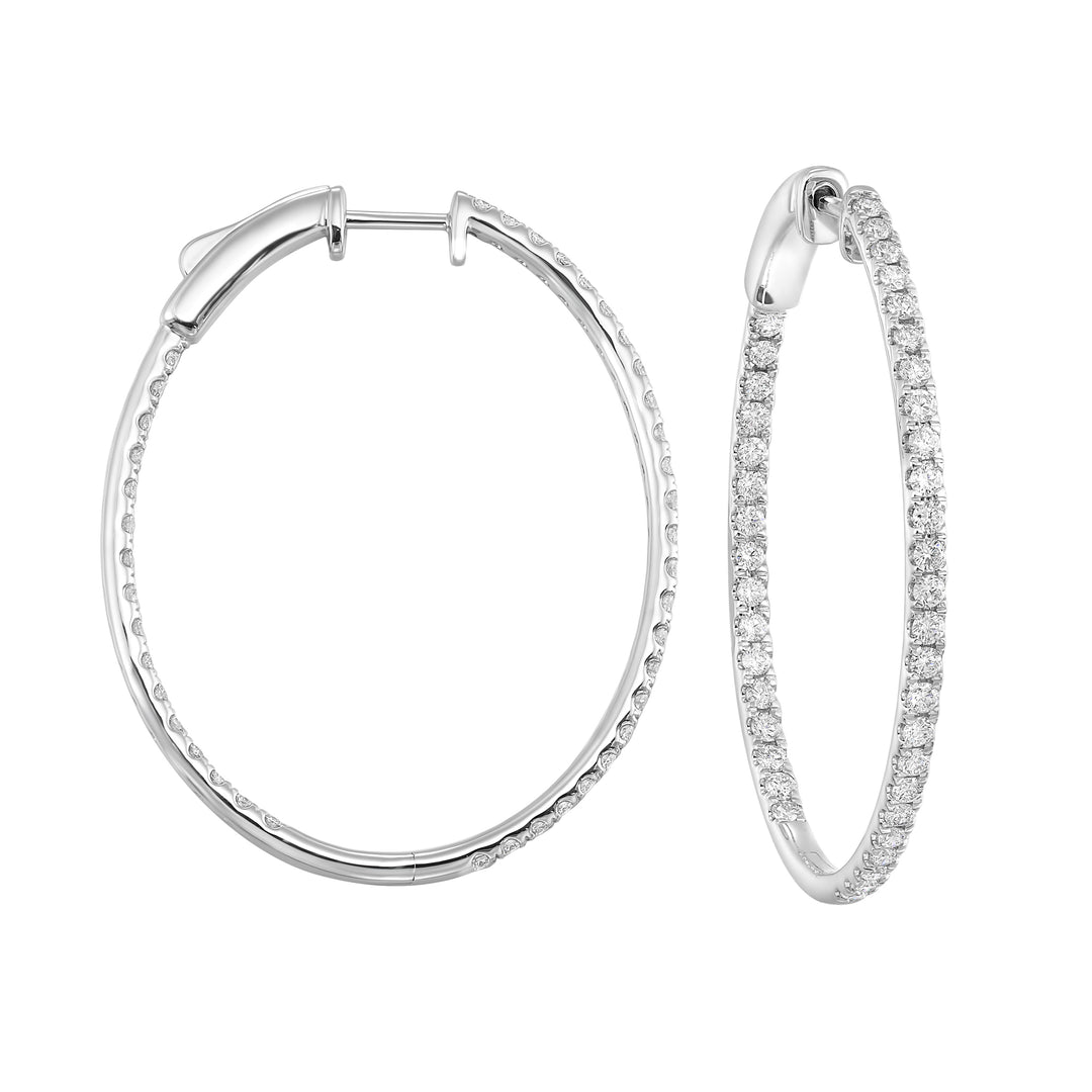 14Kt White Gold Diamond 1 1/2Ctw Earring