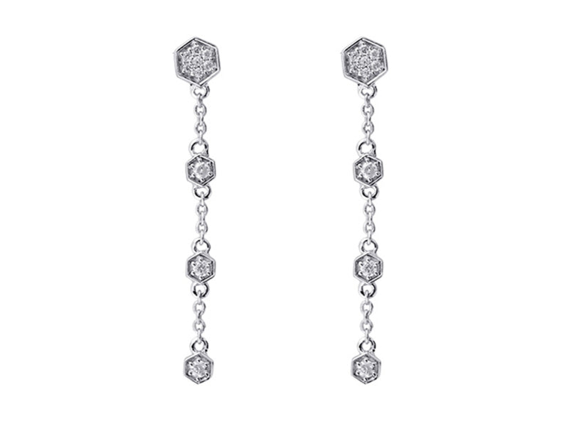 Silver Diamond 1/8Ctw Earring