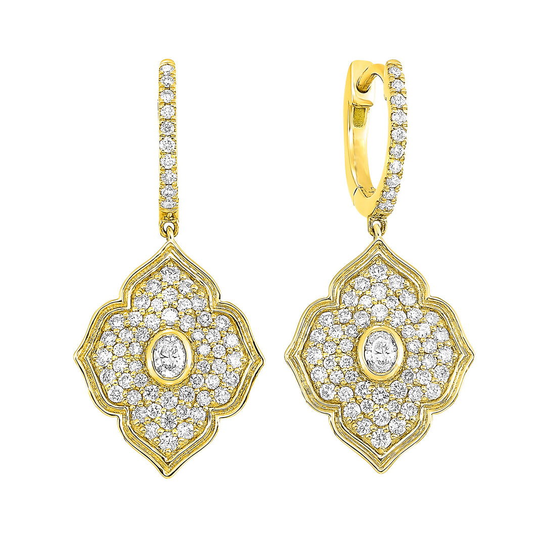 14Kt Yellow Gold Diamond 1Ctw Earring