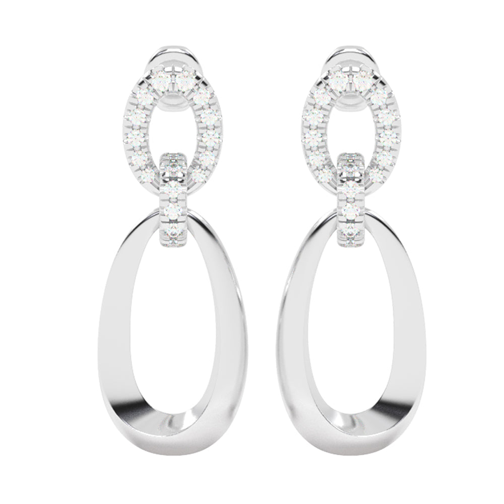 Silver Diamond 1/4Ctw Earring