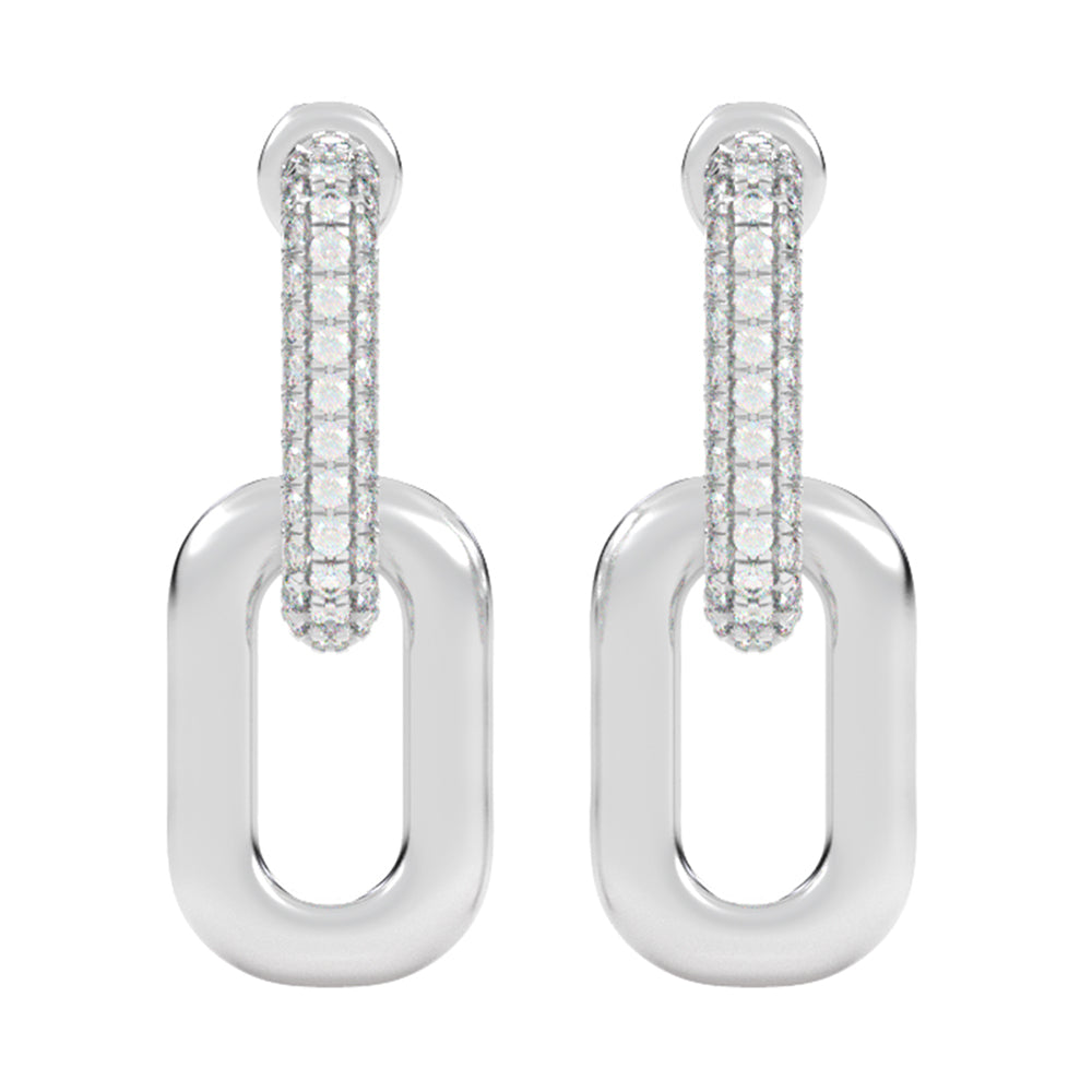 Silver Diamond 1/2Ctw Earring