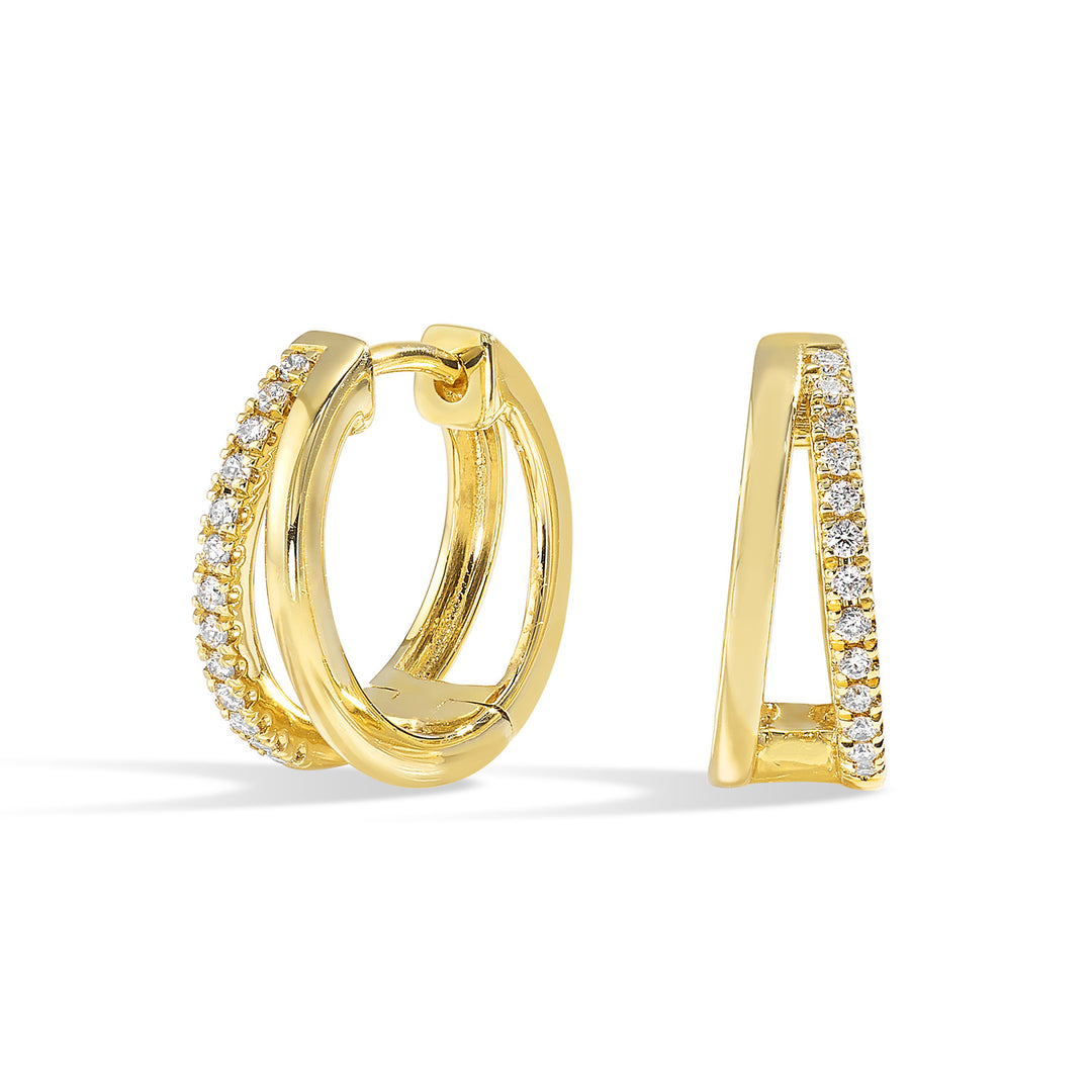 14Kt Yellow Gold Diamond 1/8Ctw Earring