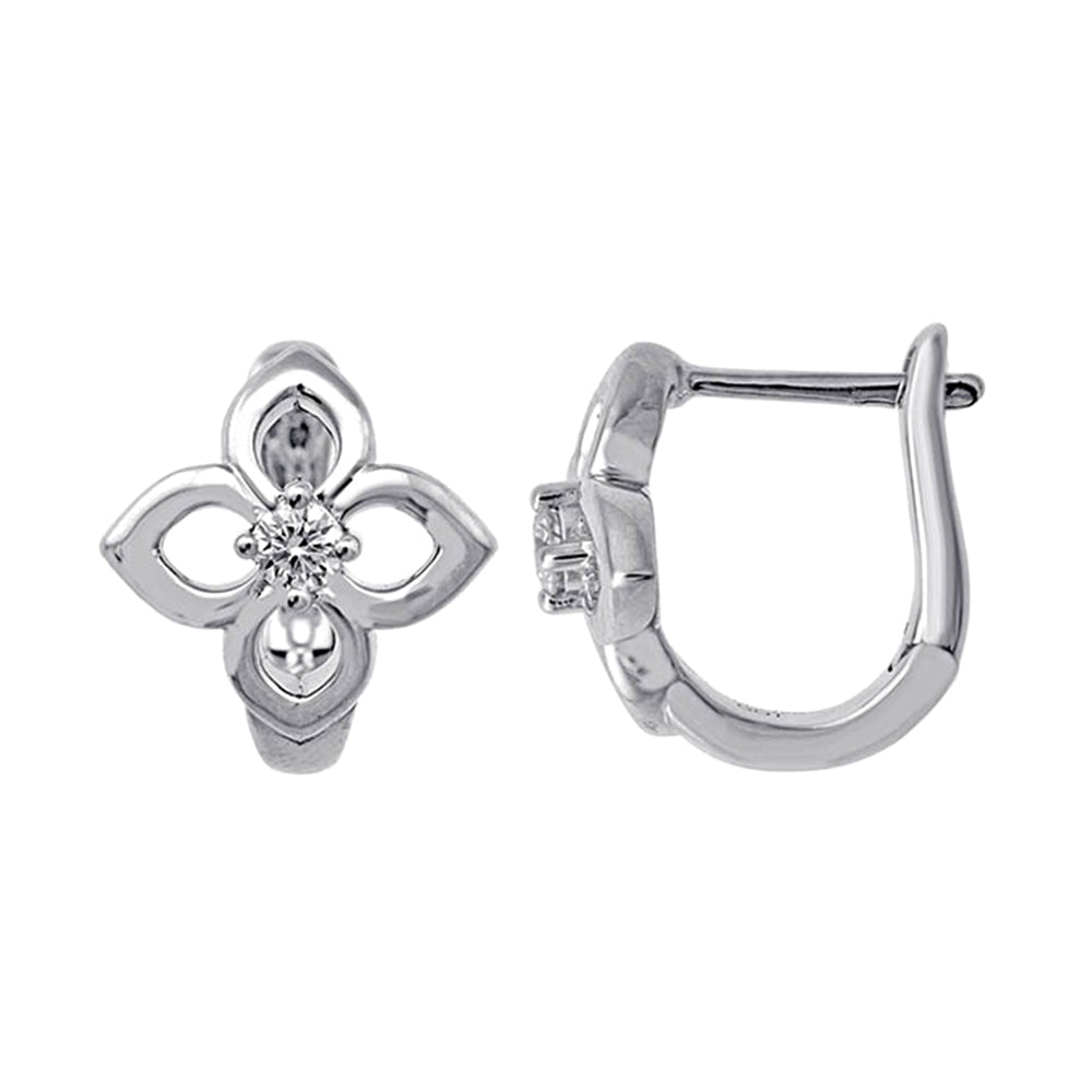 Silver Diamond 1/7Ctw Earring