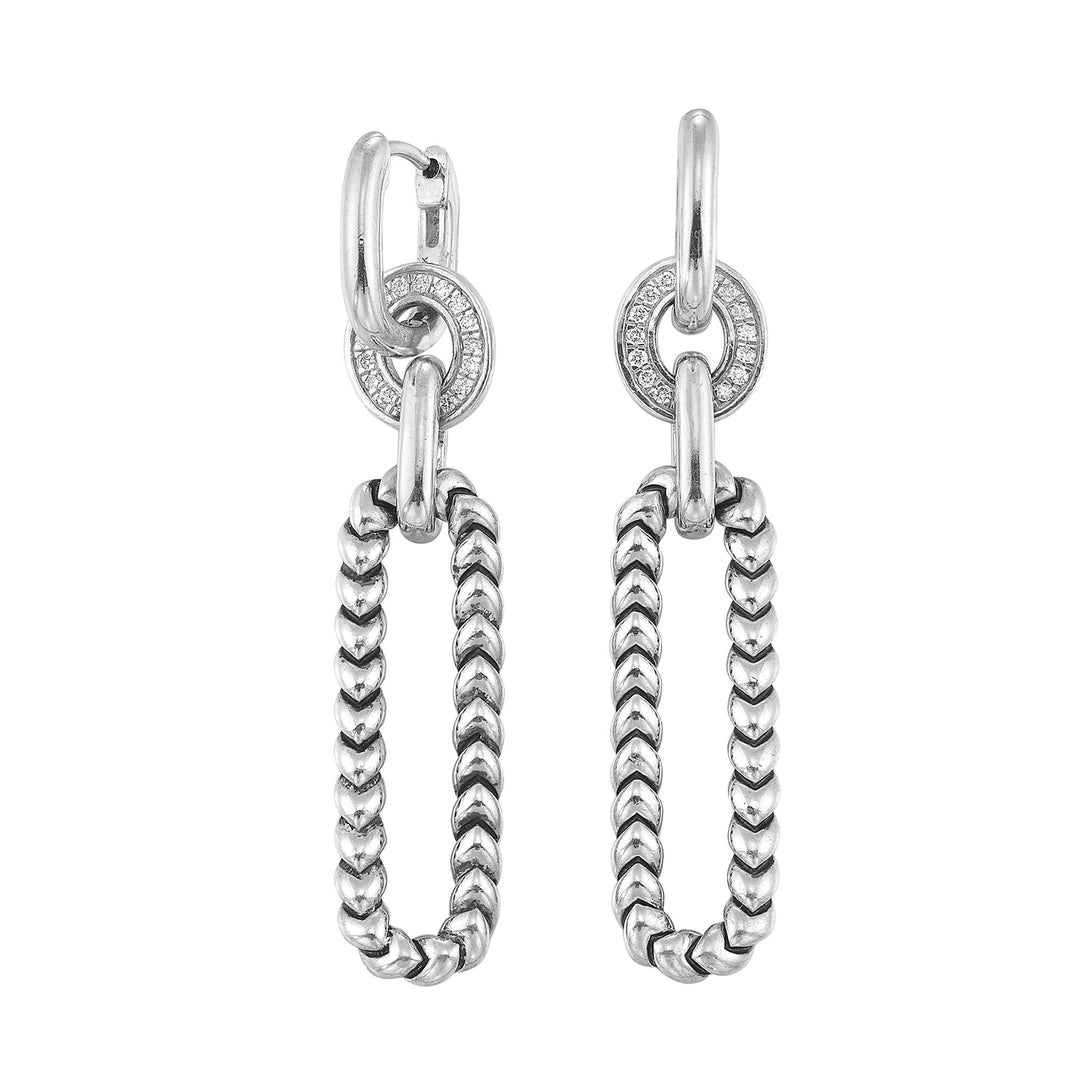 Silver White Diamond 1/5Ctw Earring