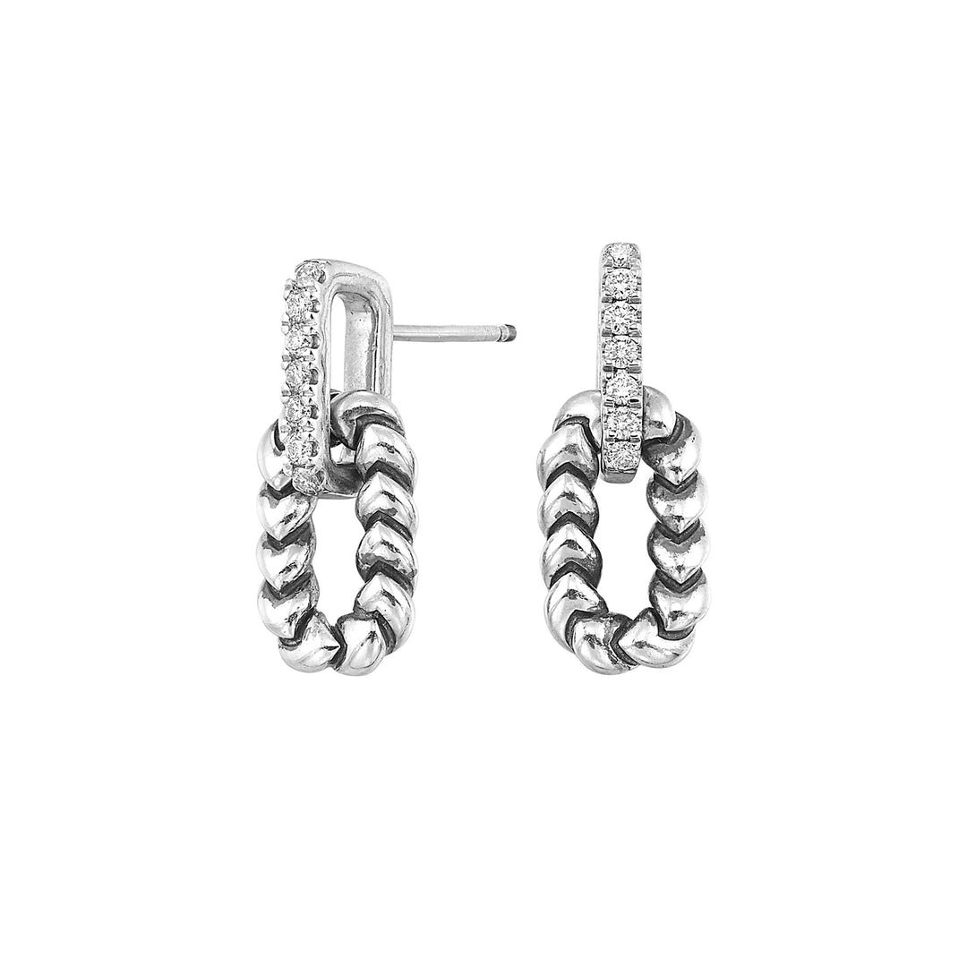 Silver White Diamond 1/6Ctw Earring