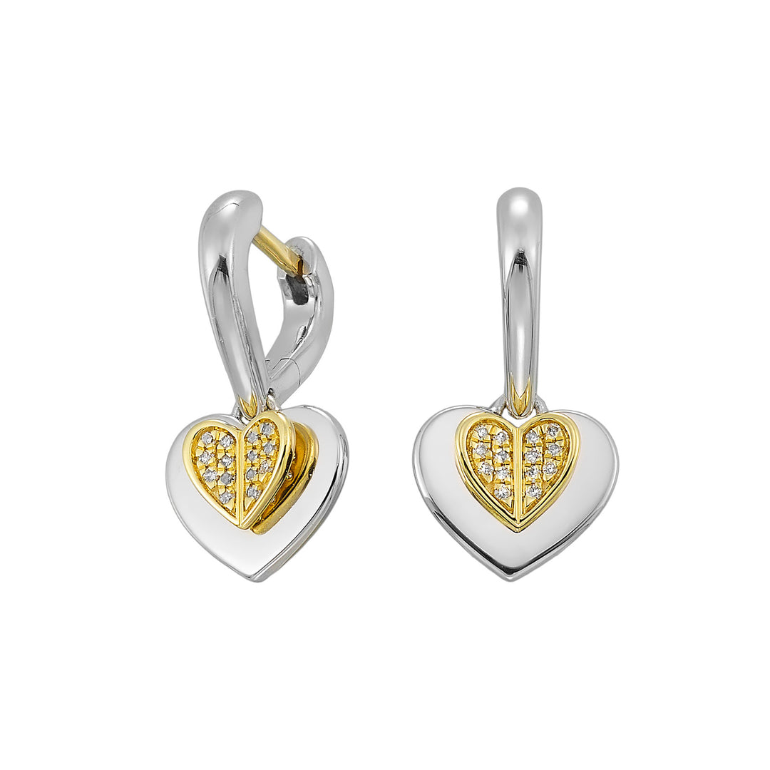 Gold Silver White Yellow Diamond 1/15Ctw Earring